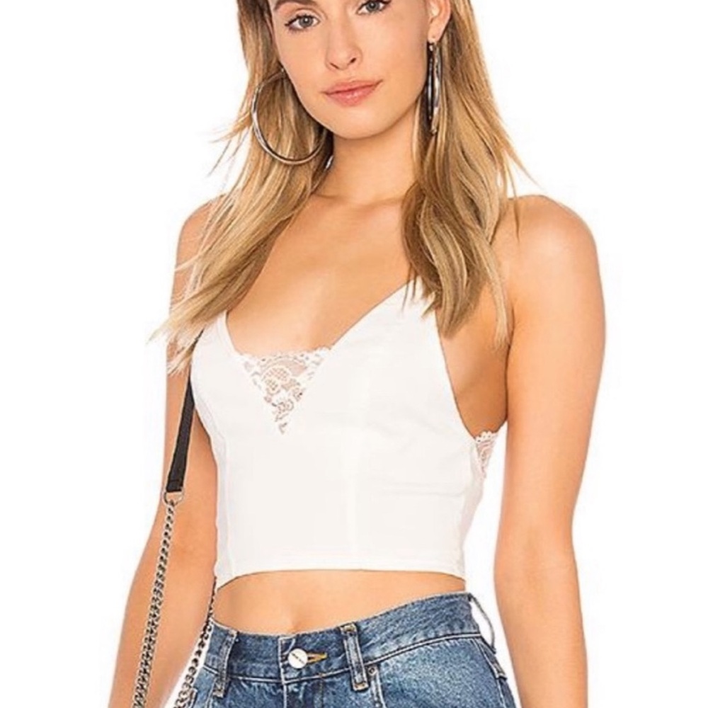 Free People Lace Halter Tank Top